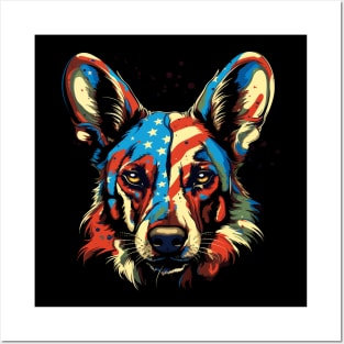 Patriotic African Wild Dog Posters and Art